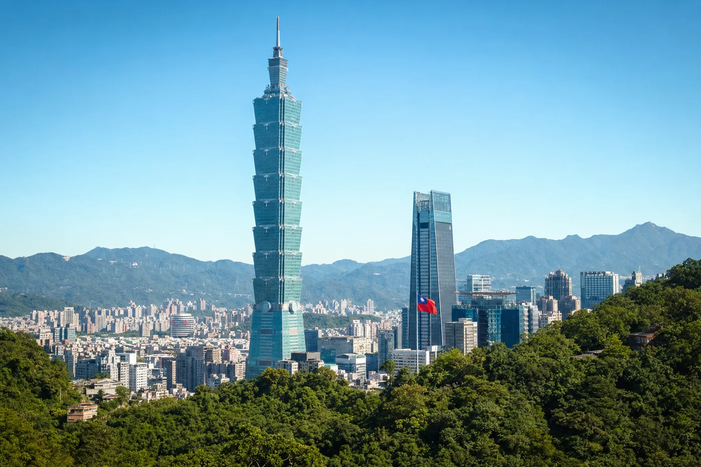 Taiwan – tunnettu maamerkki ja maan lippu